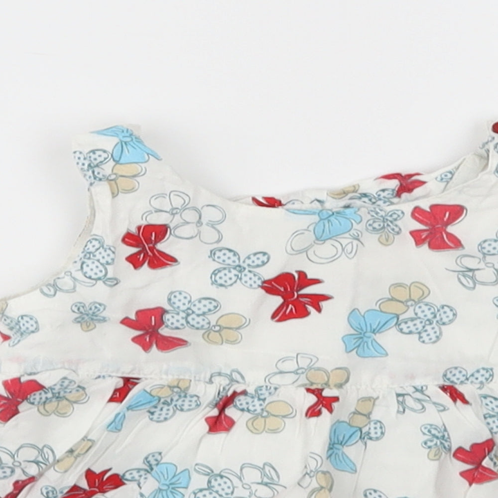 Marks and Spencer Girls White Geometric  Fit & Flare  Size 12-18 Months