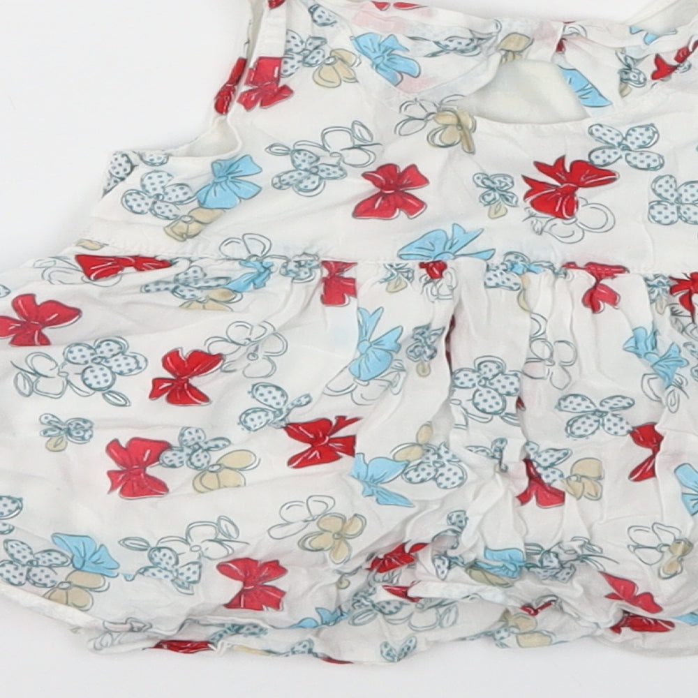 Marks and Spencer Girls White Geometric  Fit & Flare  Size 12-18 Months