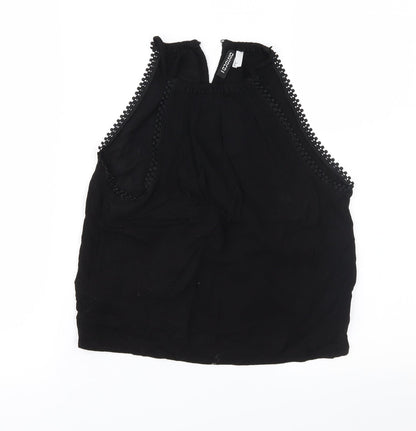 Womens UK Size 4 Divided Black Basic Blouse