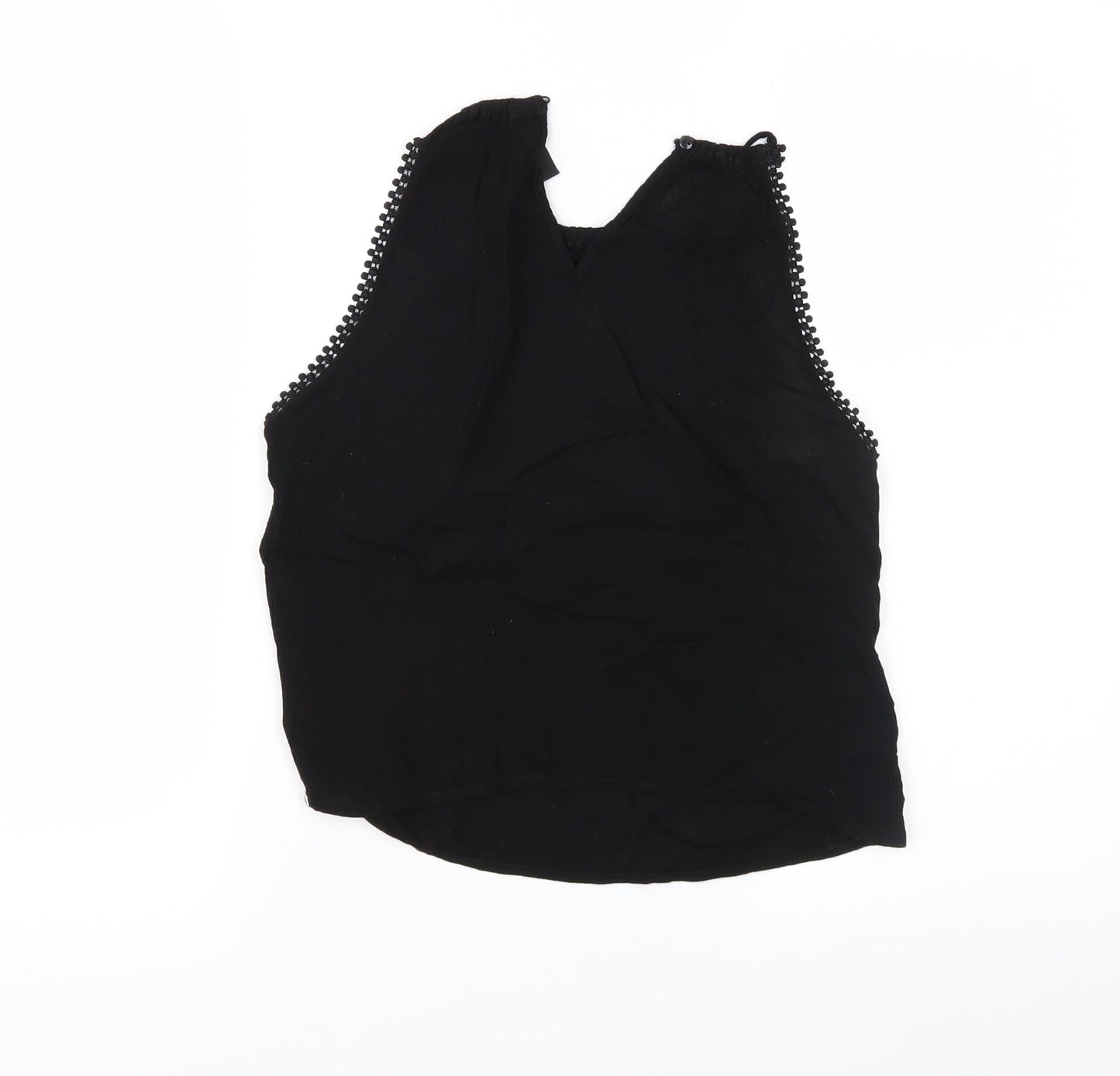 Womens UK Size 4 Divided Black Basic Blouse