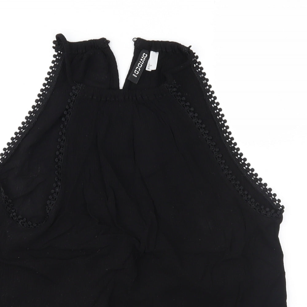 Womens UK Size 4 Divided Black Basic Blouse