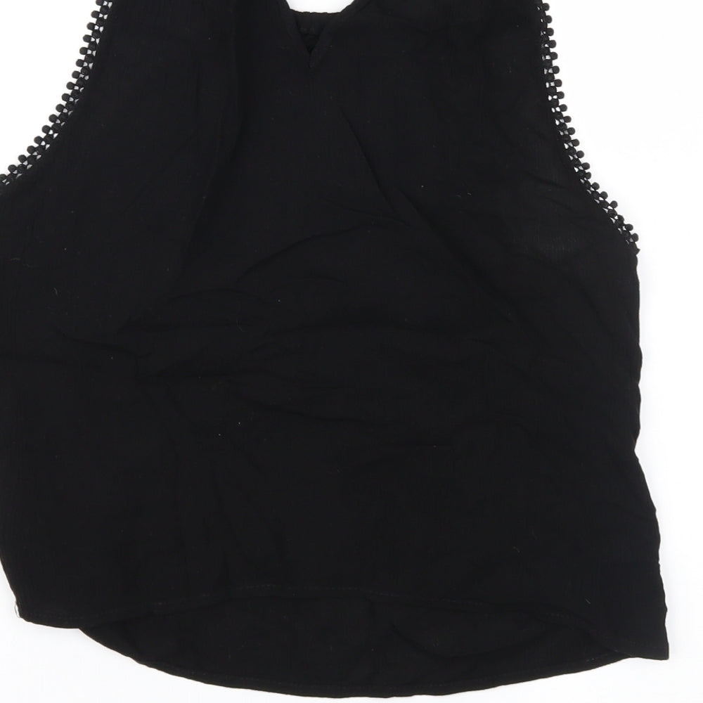 Womens UK Size 4 Divided Black Basic Blouse