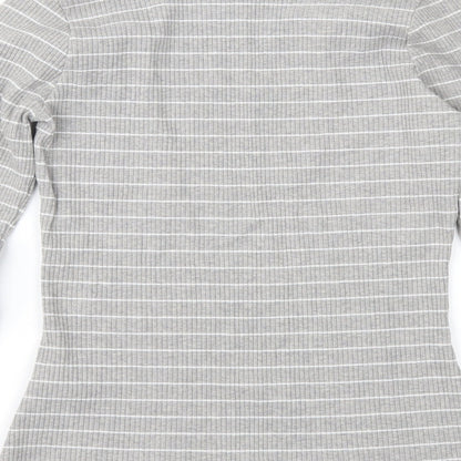Marks and Spencer Girls Grey Striped  Pullover Jumper Size 12-13 Years