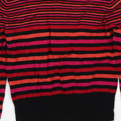Warehouse Womens Black Striped  Cardigan Jumper Size 10