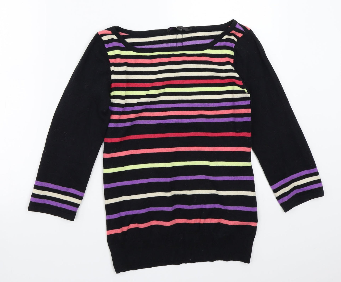 Coast Womens Black Striped  Cardigan Jumper Size 10