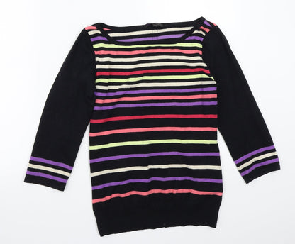 Coast Womens Black Striped  Cardigan Jumper Size 10