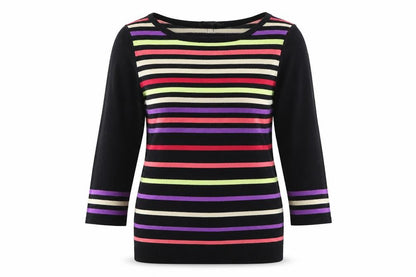 Coast Womens Black Striped  Cardigan Jumper Size 10