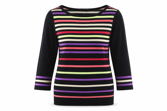 Coast Womens Black Striped  Cardigan Jumper Size 10