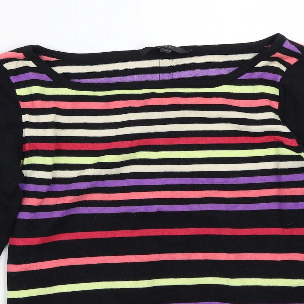 Coast Womens Black Striped  Cardigan Jumper Size 10