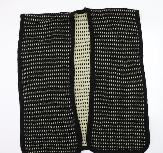 Preworn Womens Black Geometric  Wrap Jumper One Size