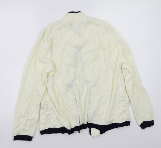 Glimpse Design Womens White   Cardigan Jumper Size L