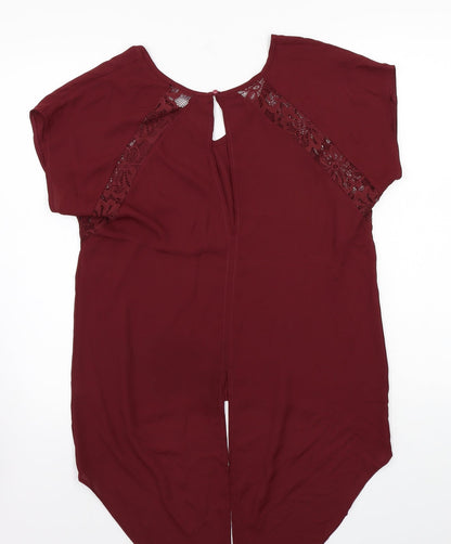 Womens UK Size 10 Select Red Basic Blouse