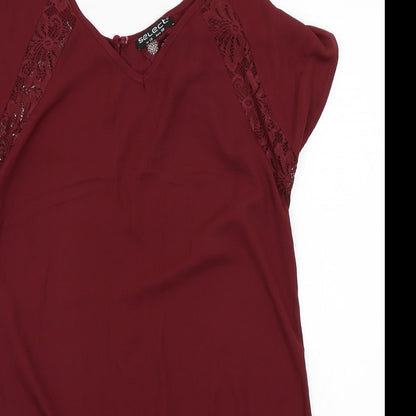 Womens UK Size 10 Select Red Basic Blouse