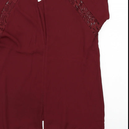 Womens UK Size 10 Select Red Basic Blouse