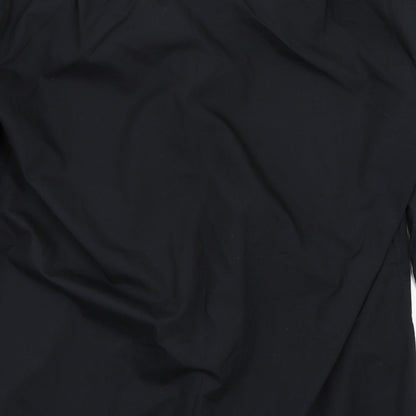 Mens UK Size 17 Double TWO Black  Button-Up Long Sleeve Casual Shirt