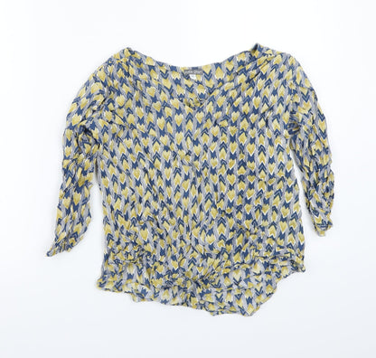 White ginger Womens Blue Geometric  Basic T-Shirt Size XS