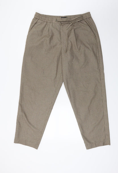 Loom Womens Brown Houndstooth  Trousers  Size 34 in L32 in