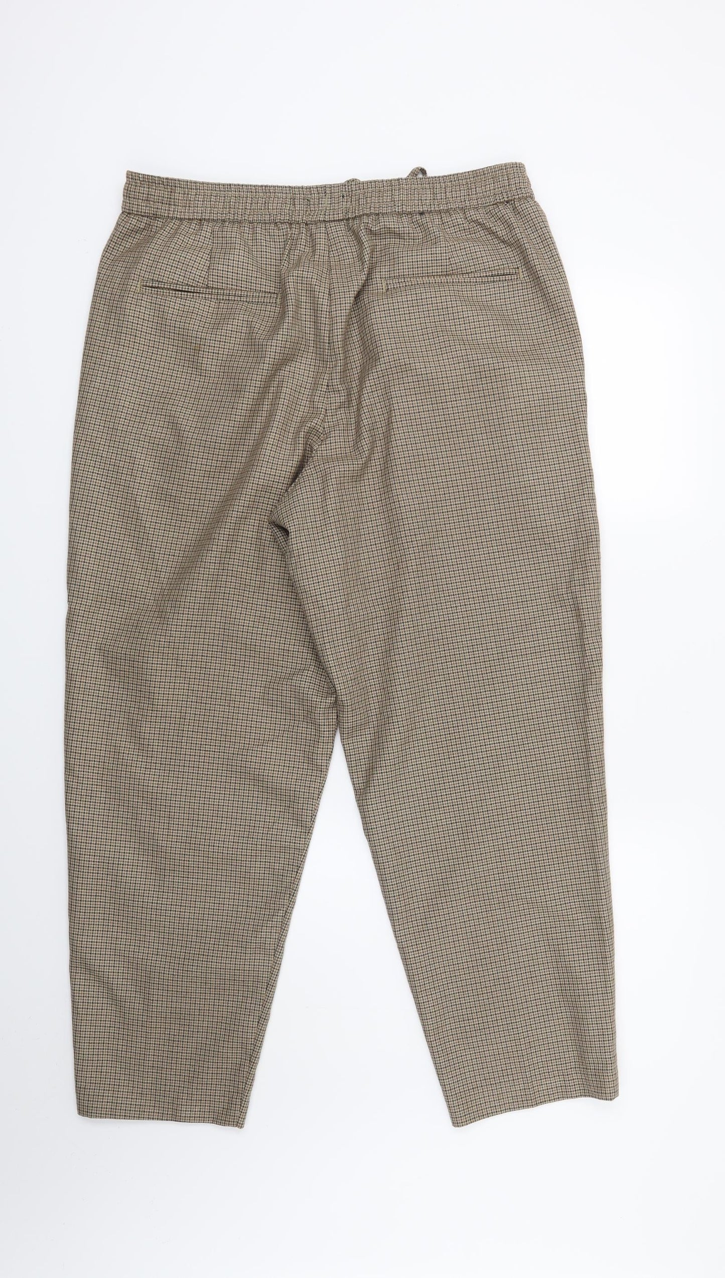Loom Womens Brown Houndstooth  Trousers  Size 34 in L32 in