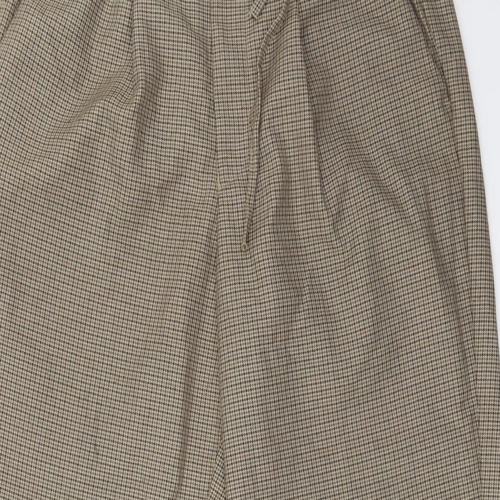 Loom Womens Brown Houndstooth  Trousers  Size 34 in L32 in