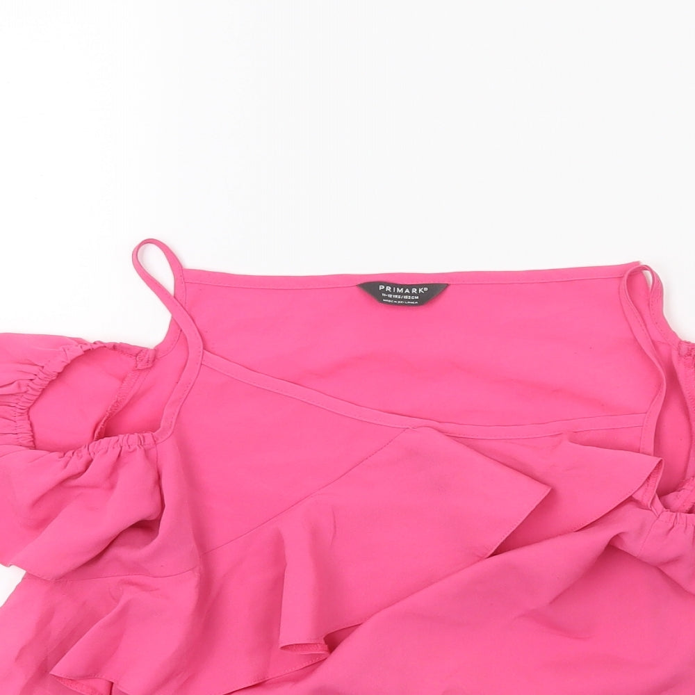 Primark Girls Pink   Basic Blouse Size 12 Years