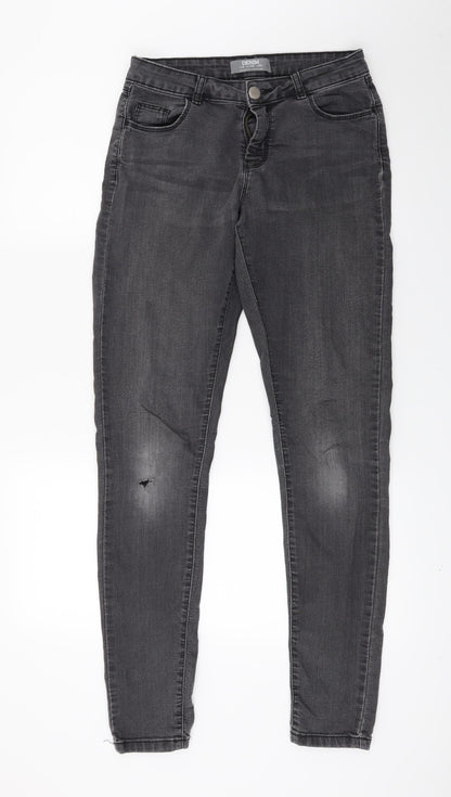 Dorothy Perkins Womens Black  Denim Skinny Jeans Size 8 L27 in