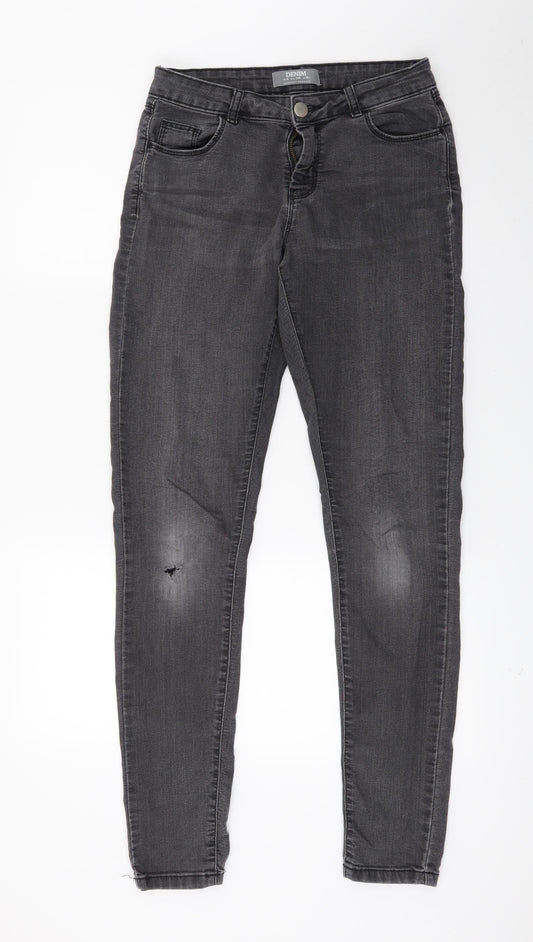 Dorothy Perkins Womens Black  Denim Skinny Jeans Size 8 L27 in