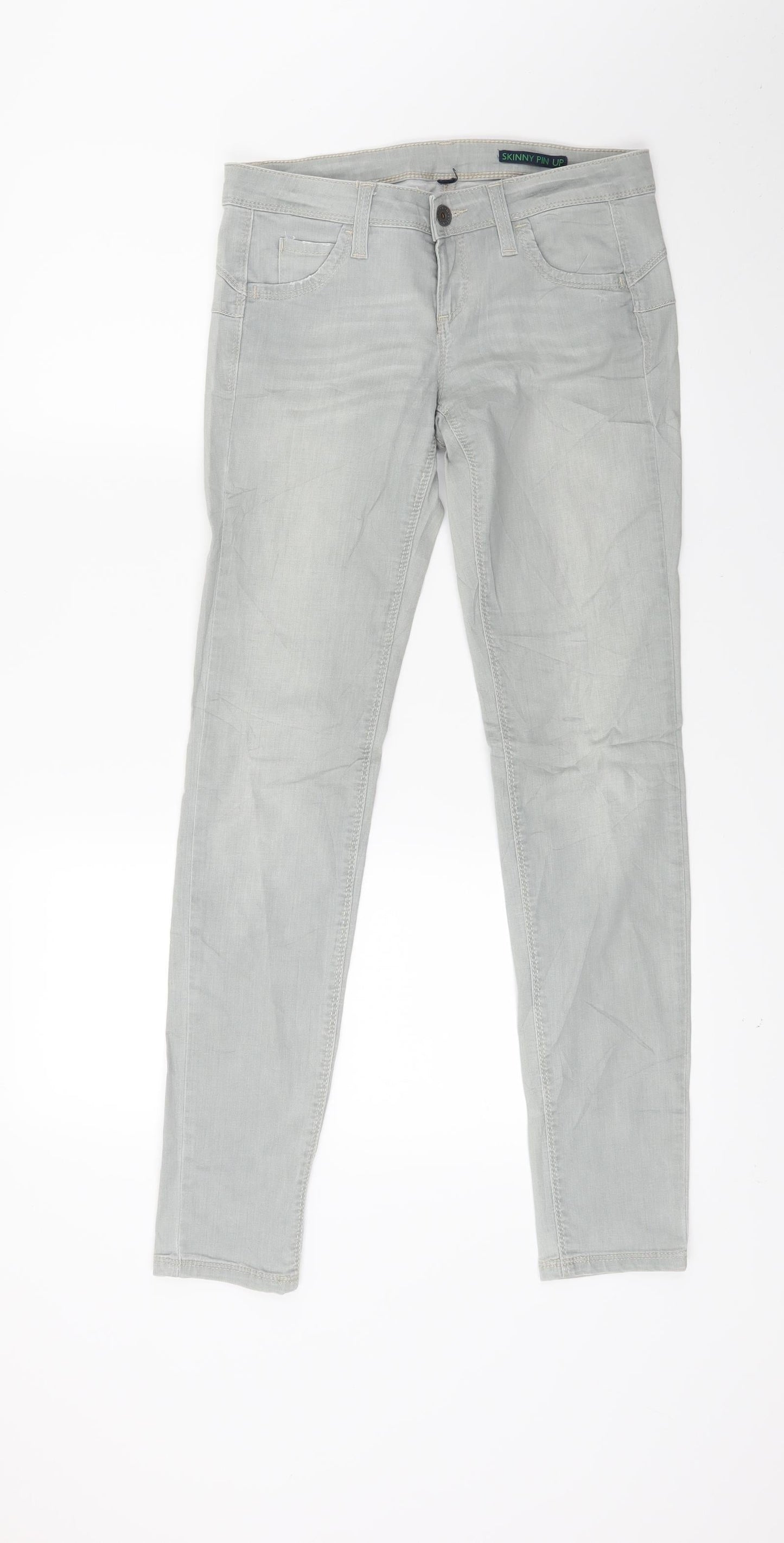 Beneton Womens Grey  Denim Skinny Jeans Size 29 in L27 in