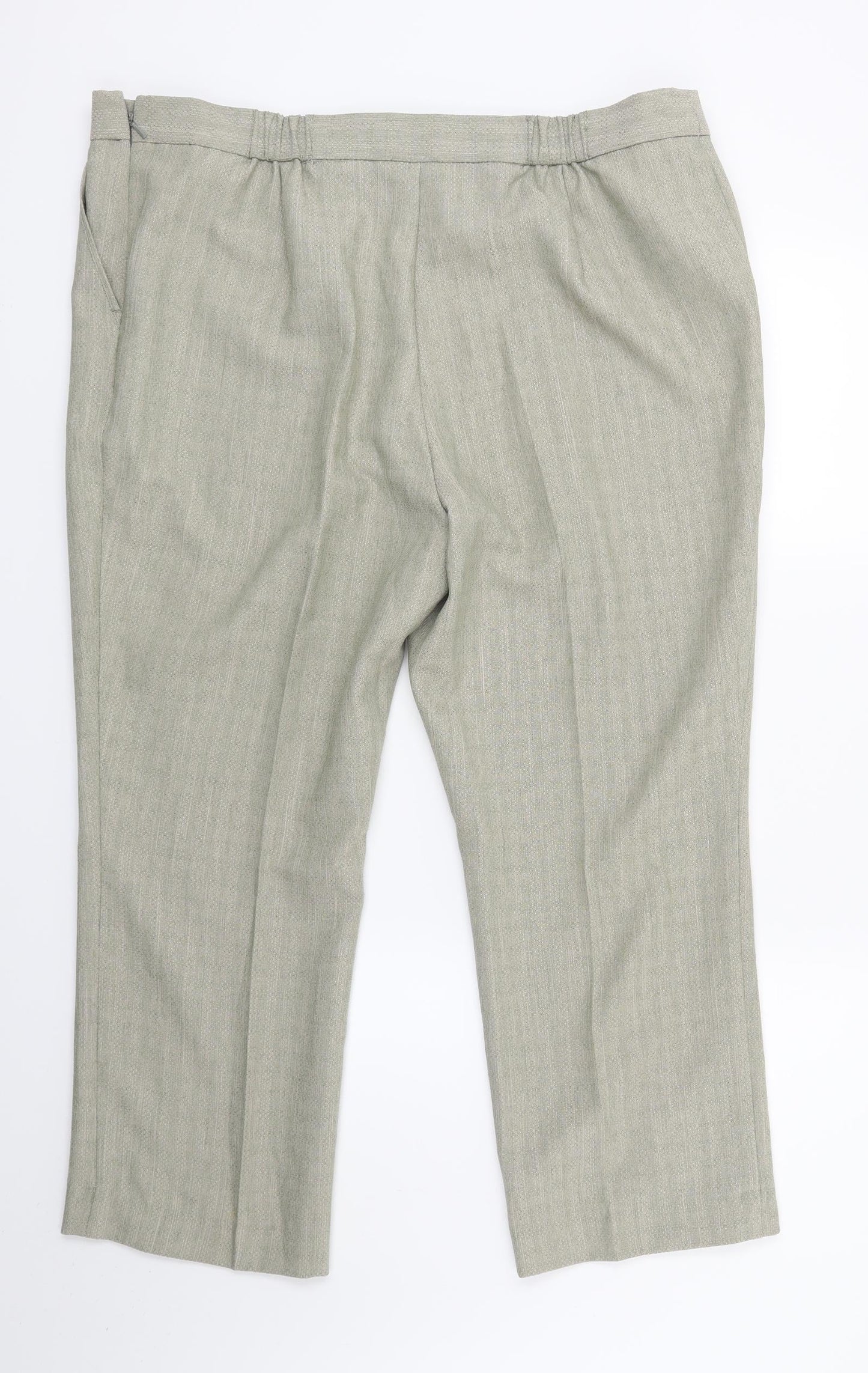 Womens UK Size 18 Marks and Spencer Regular Fit Capri Green Trousers