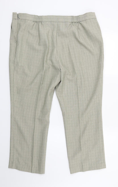 Womens UK Size 18 Marks and Spencer Regular Fit Capri Green Trousers