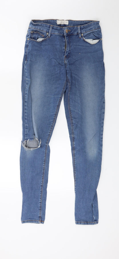 Mango Womens Blue  Denim Skinny Jeans Size 10 L26 in