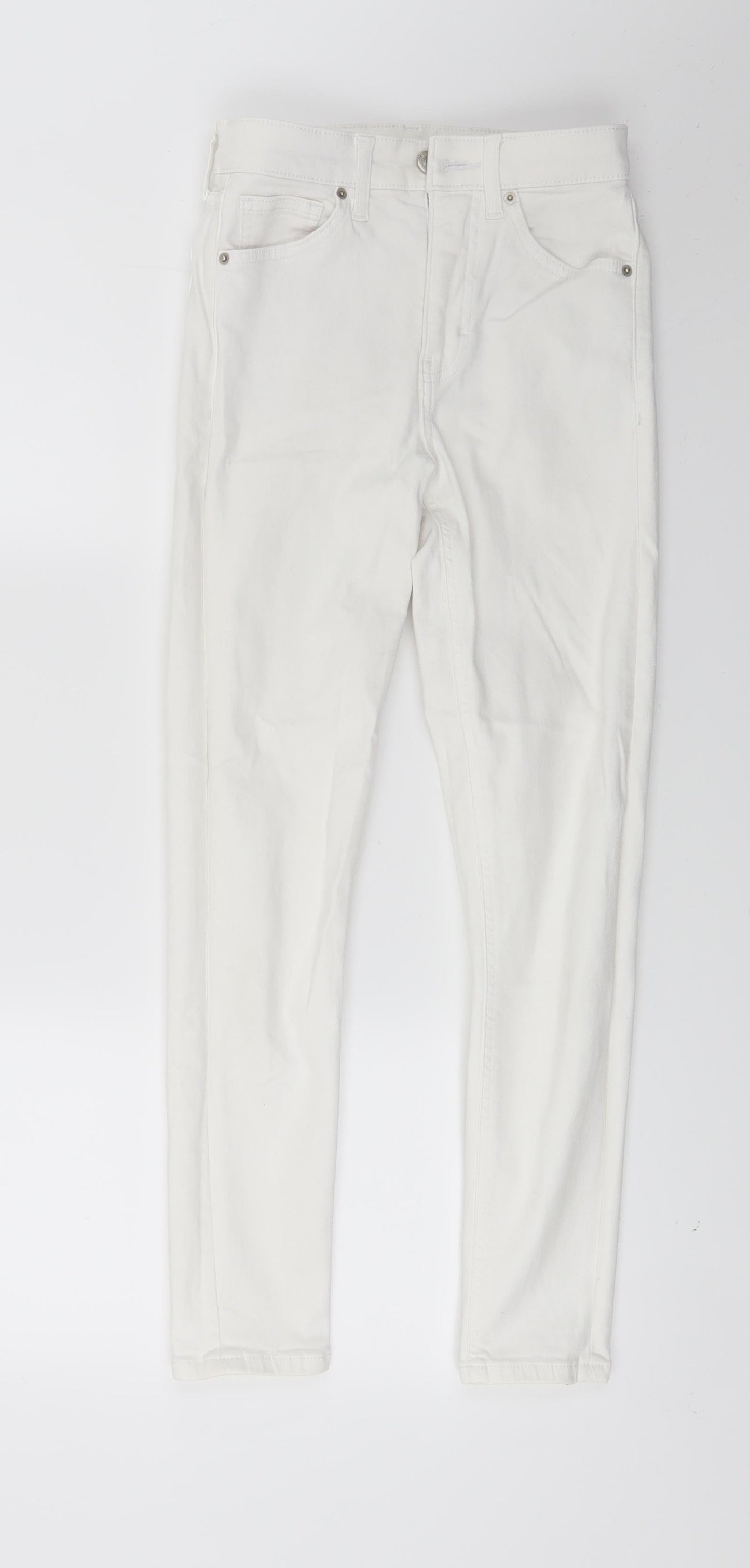 Topshop Womens White  Denim Skinny Jeans Size 25 in L23 in