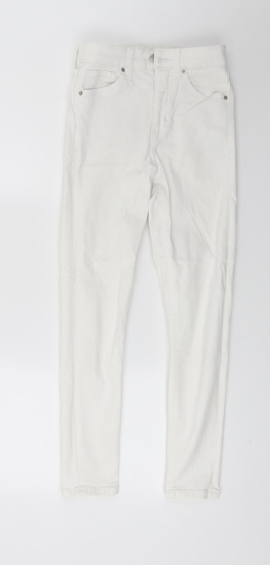 Topshop Womens White  Denim Skinny Jeans Size 25 in L23 in