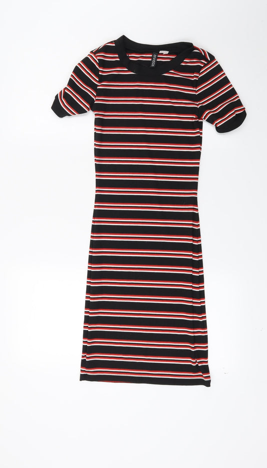 Divided Womens Red Striped  T-Shirt Dress  Size 4