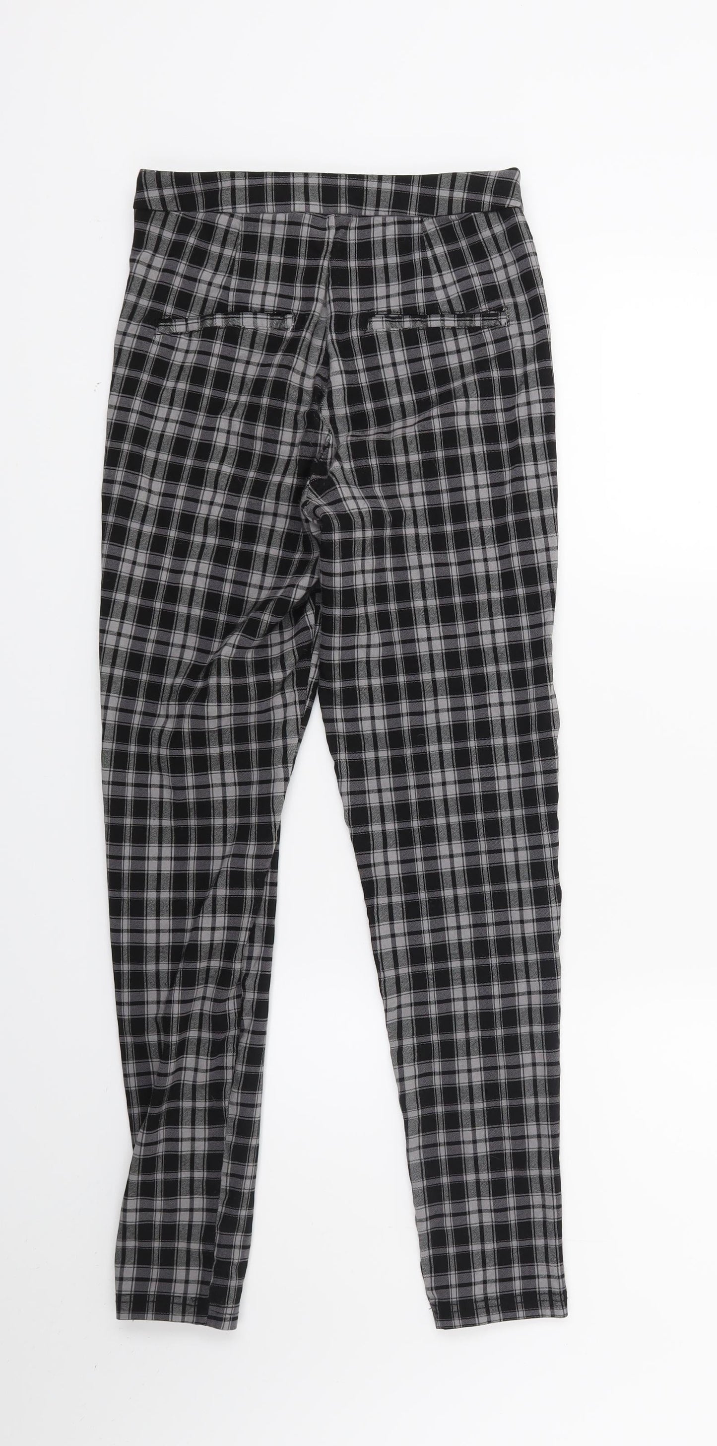 Crop Womens Grey Check  Trousers  Size 6 L25 in