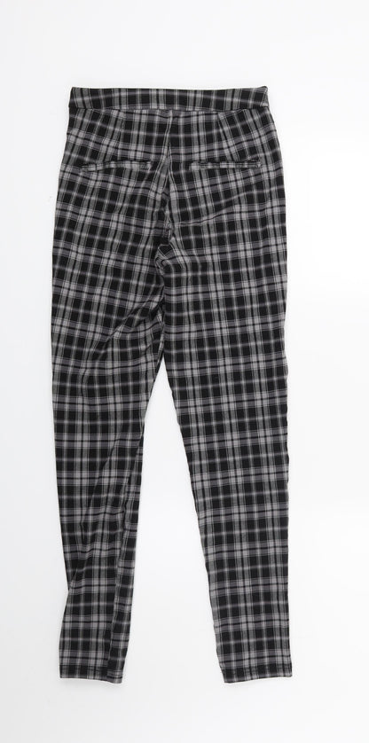 Crop Womens Grey Check  Trousers  Size 6 L25 in