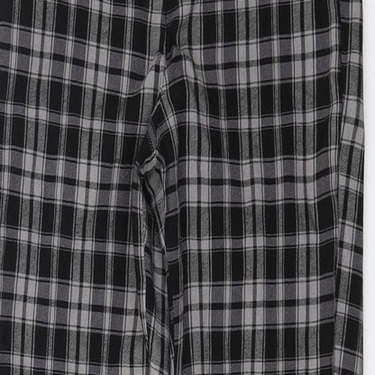Crop Womens Grey Check  Trousers  Size 6 L25 in