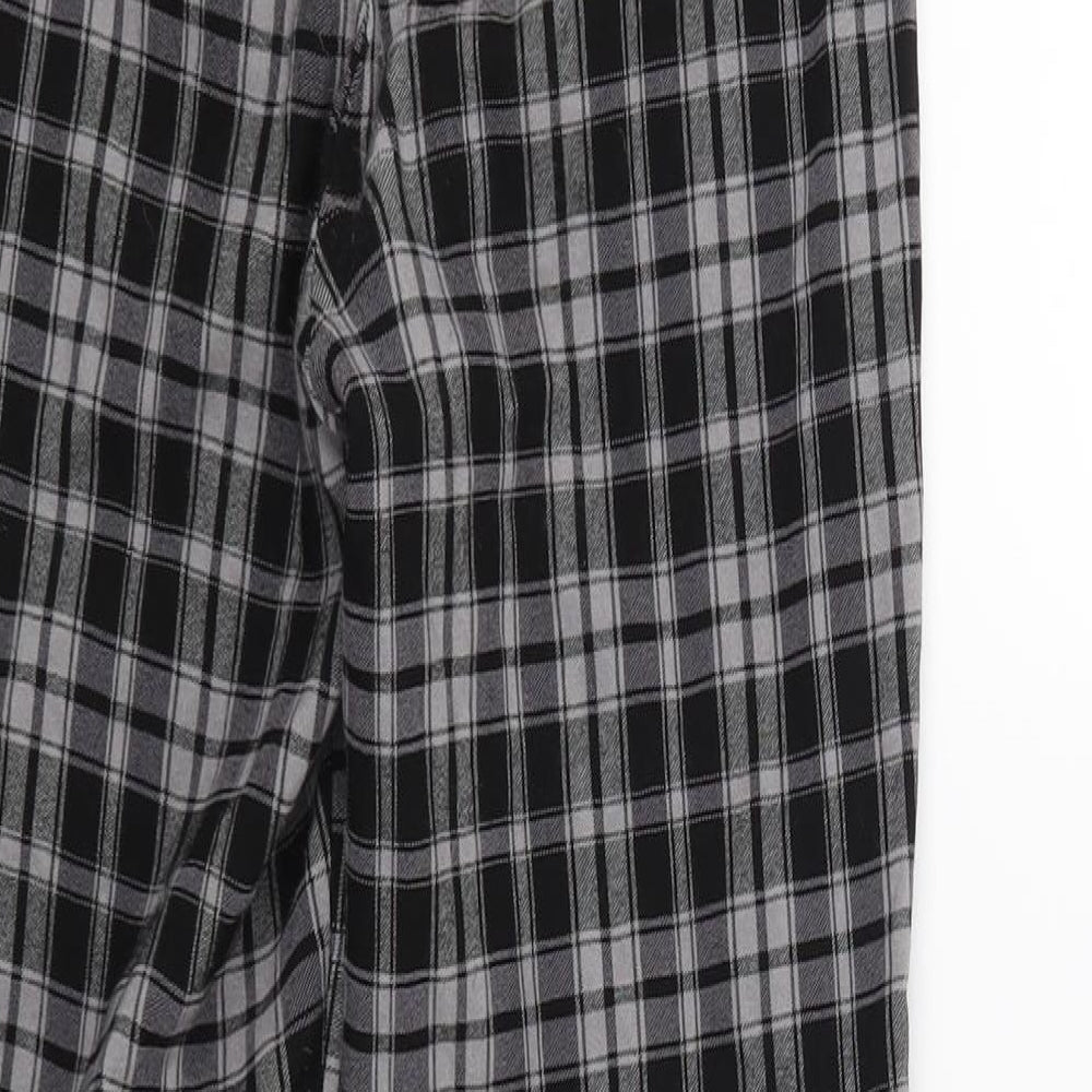 Crop Womens Grey Check  Trousers  Size 6 L25 in