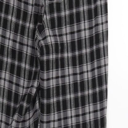 Crop Womens Grey Check  Trousers  Size 6 L25 in