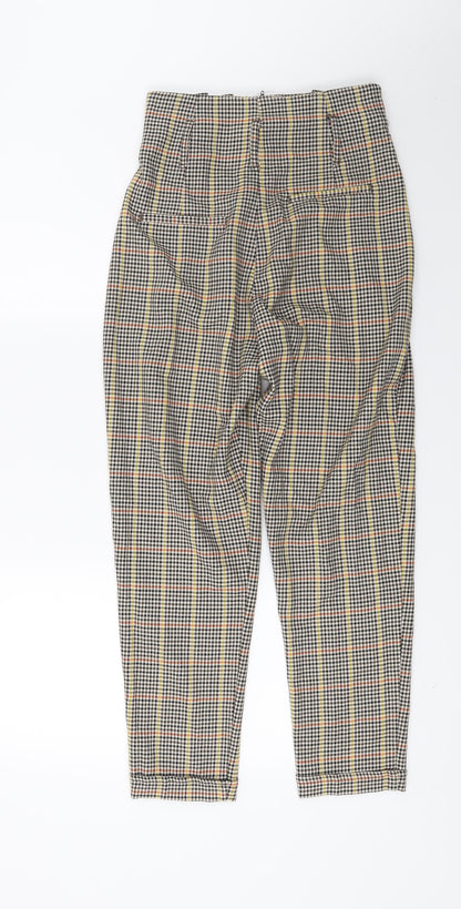 Bershka Womens Brown Check  Trousers  Size 6 L22 in