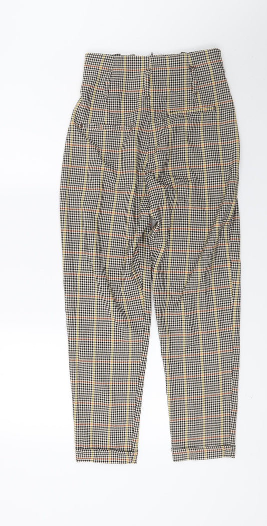 Bershka Womens Brown Check  Trousers  Size 6 L22 in