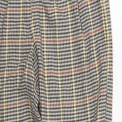 Bershka Womens Brown Check  Trousers  Size 6 L22 in