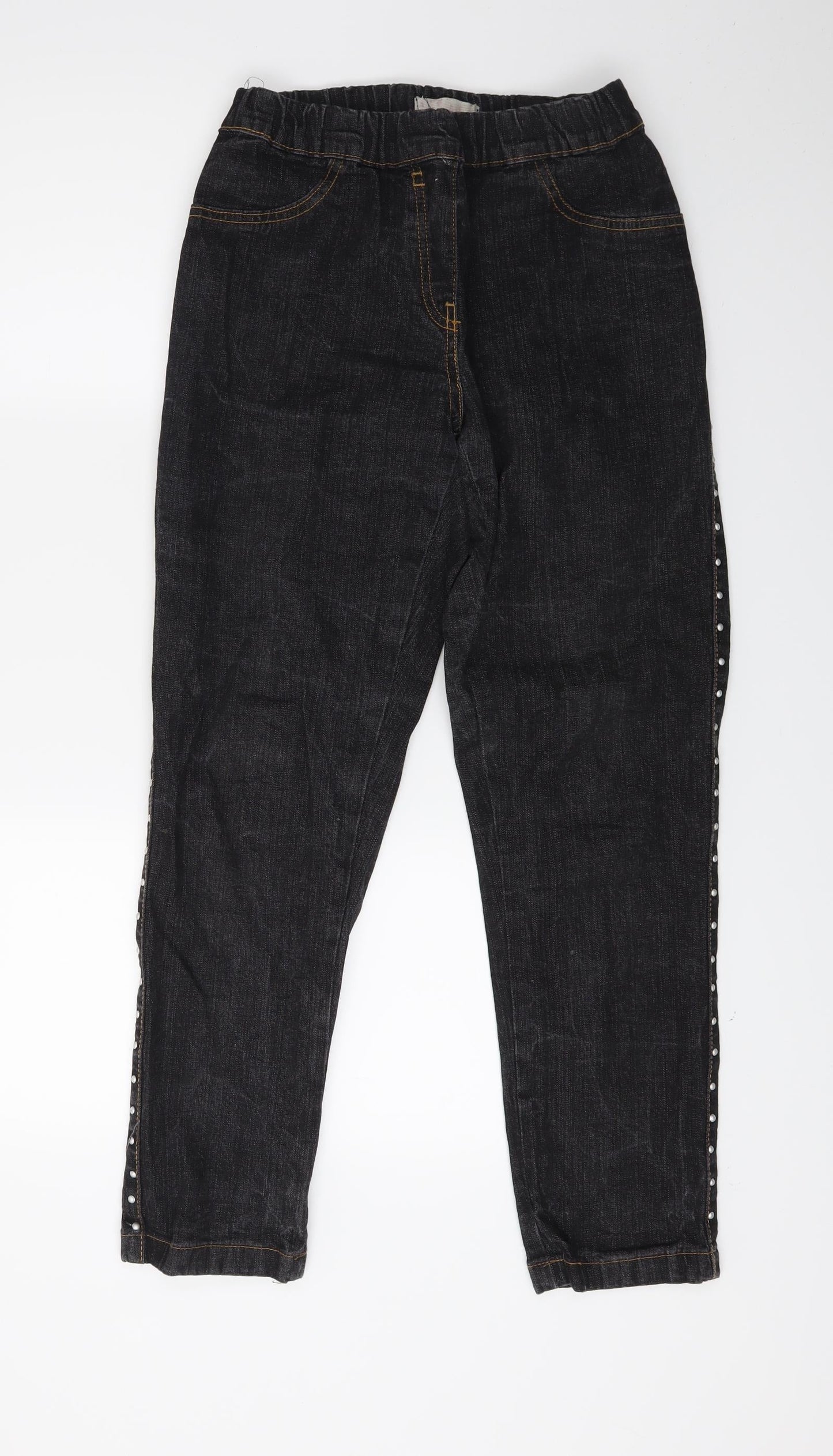 Fabric Womens Black  Denim Skinny Jeans Size 12 L25 in