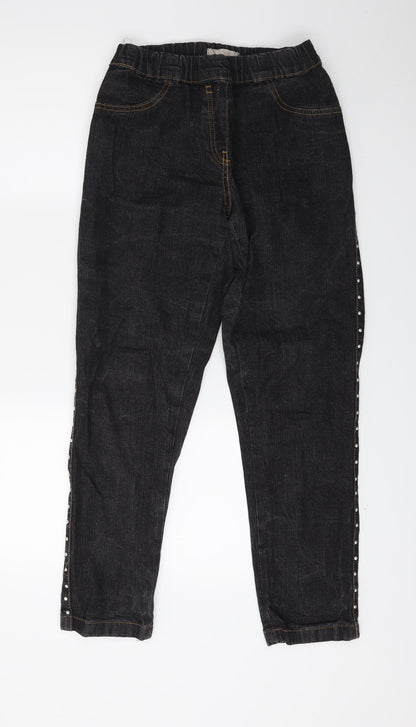 Fabric Womens Black  Denim Skinny Jeans Size 12 L25 in