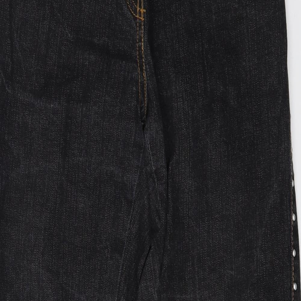 Fabric Womens Black  Denim Skinny Jeans Size 12 L25 in
