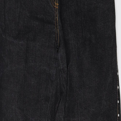 Fabric Womens Black  Denim Skinny Jeans Size 12 L25 in