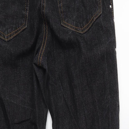 Fabric Womens Black  Denim Skinny Jeans Size 12 L25 in