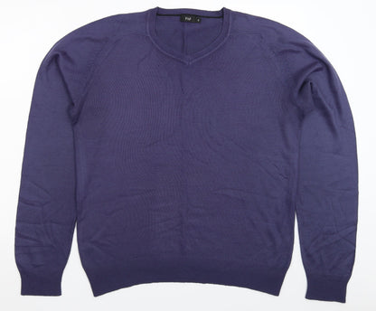 F&F Mens Blue  Knit Pullover Jumper Size S