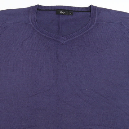 F&F Mens Blue  Knit Pullover Jumper Size S