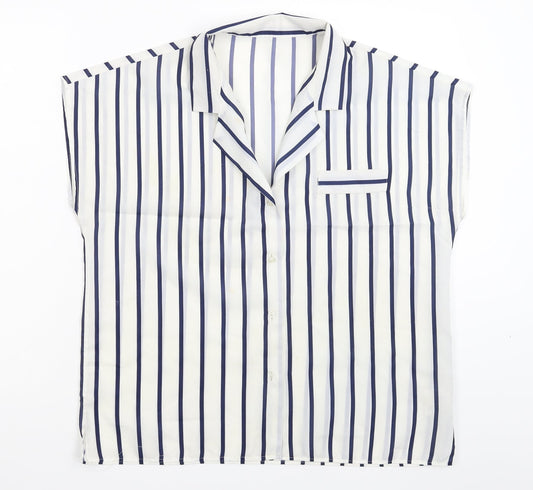 Womens UK Size 16 Littlewoods White Basic Button-Up