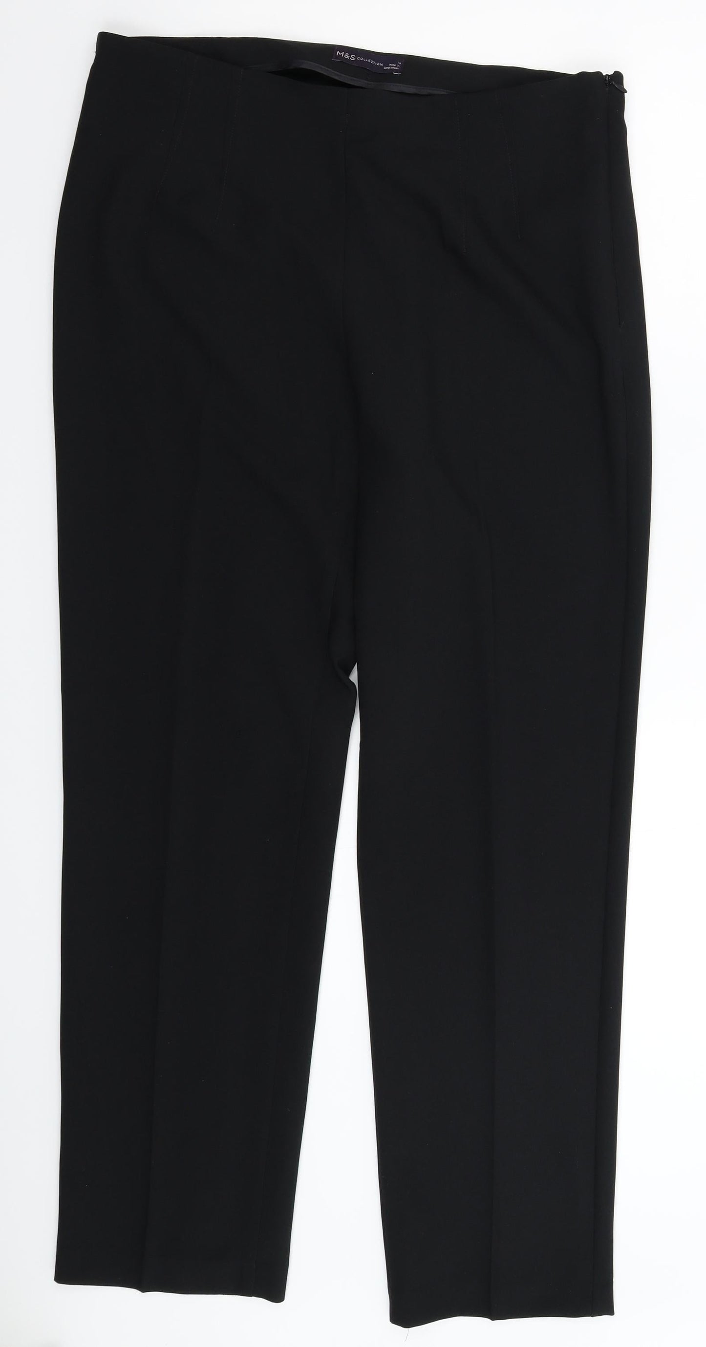 Womens UK Size 14 Marks and Spencer Slim Fit Dress Pants Black Trousers